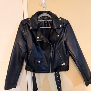 Forever 21 Black Leather Moto Jacket